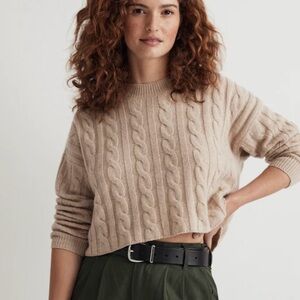 Madewell Cashmere Cable Knit Sweater